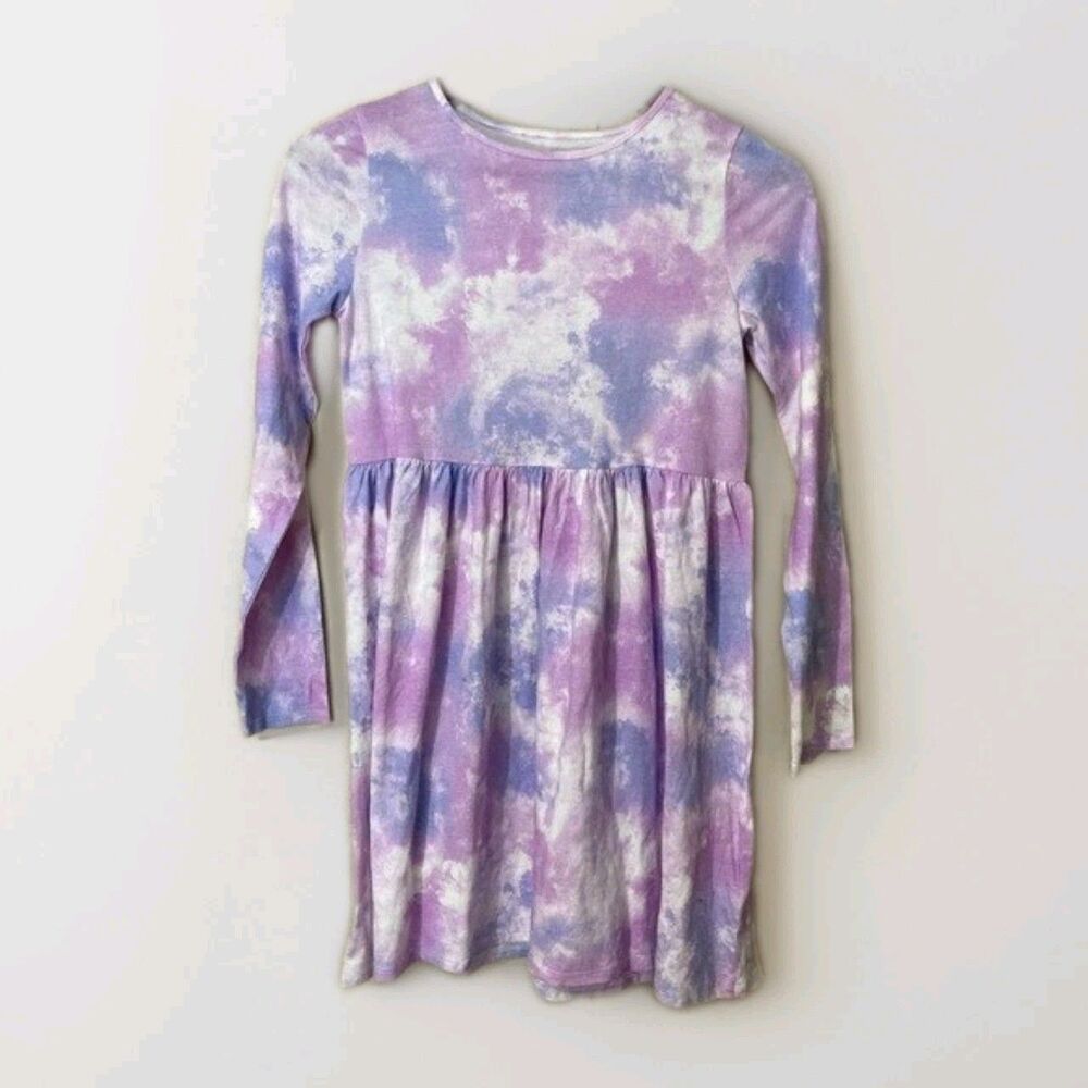 Jumping Beans Girls Size 12 Purple Tie Dye Dress Long Sleeve Casual Playwear